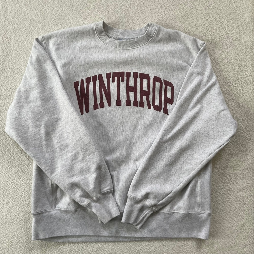 Y2k Champion Reverse Weave Sweatshirt Men's Large Gray Winthrop University Crew